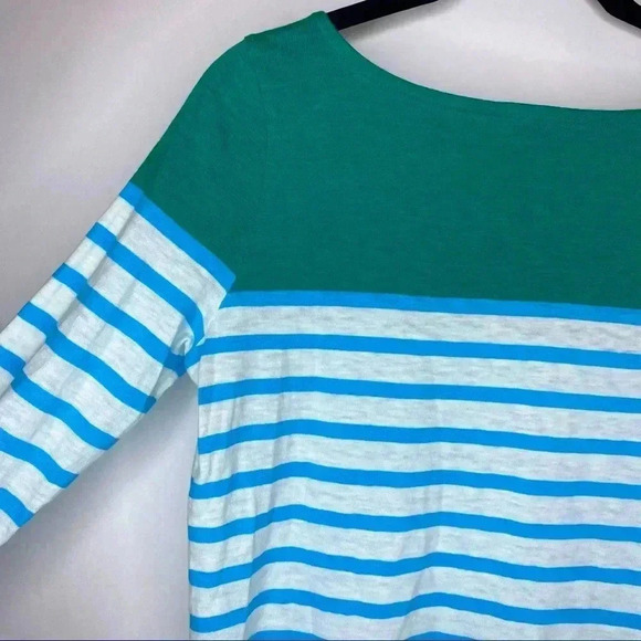 💃🏻EUC J Crew Colorblock & Striped 3/4 Sleeve Top - Picture 7 of 9